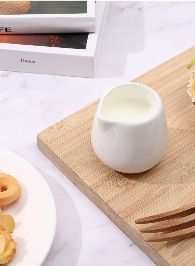 Mini Creamer Jugs, 4pcs Ceramic Sauce Cups Milk Creamer Pitcher Serving Creamer Jugs Without Handle for Milk Coffee - Image 4